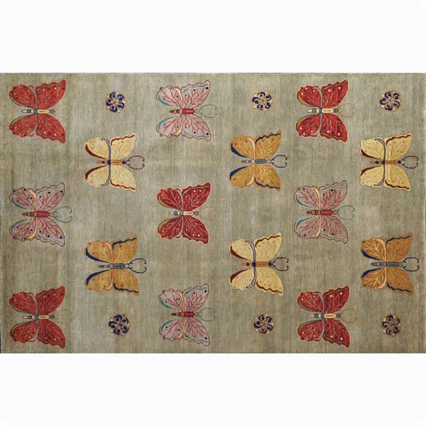 Tappeto decorativo annodato a mano in lana