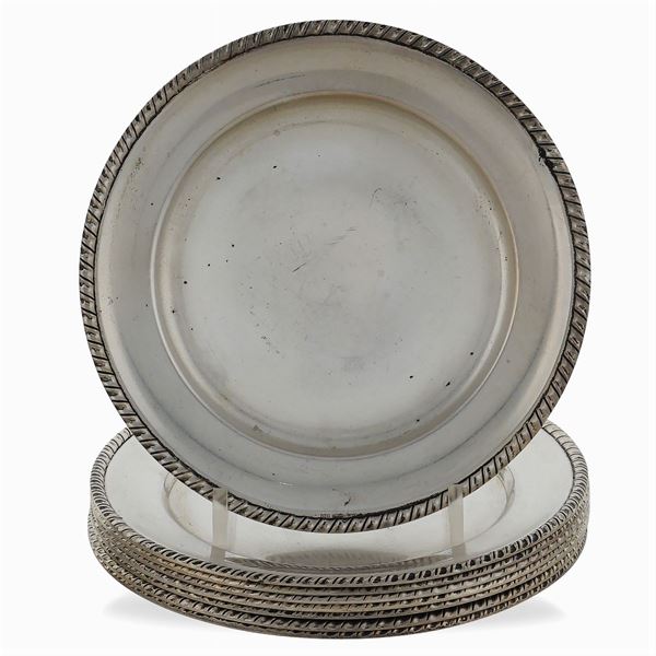 Silver plated metal bread plates