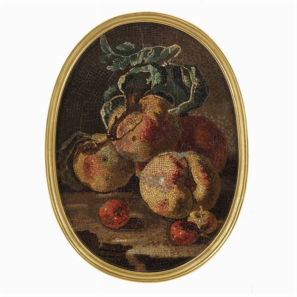 Oval mosaic plaque