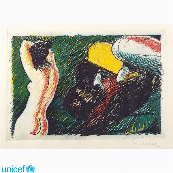 Salvatore Fiume : Salvatore Fiume  (Cosimo 1915 - Milano 1997)  - Asta OPERE PROVENIENTI DA DONAZIONI UNICEF - Colasanti Casa d'Aste
