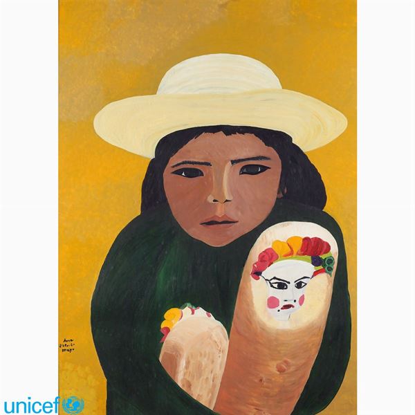 Anna D'Aloisio Mayo : Anna D'Aloisio Mayo  (Roma 1933)  - Asta OPERE PROVENIENTI DA DONAZIONI UNICEF - Colasanti Casa d'Aste