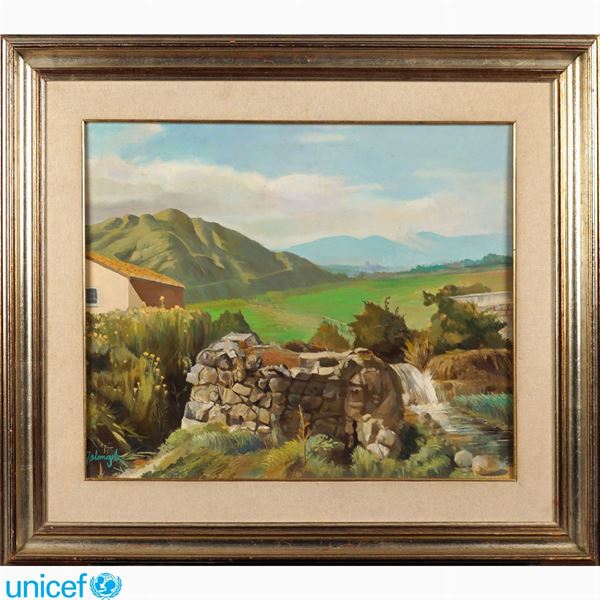 Ferdinando Falangola : Ferdinando Falangola  (ROMA 1904 - 1985)  - Asta OPERE PROVENIENTI DA DONAZIONI UNICEF - Colasanti Casa d'Aste