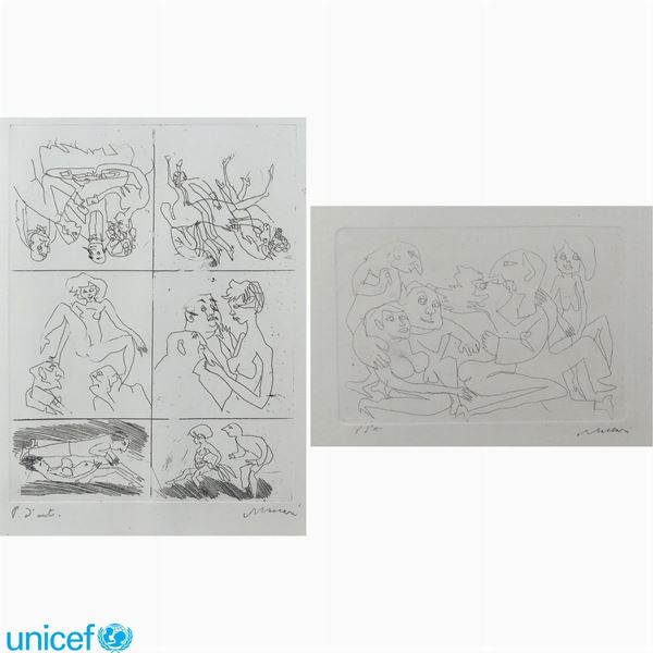 Mino Maccari : Mino Maccari  (Siena 1898 - Roma 1989)  - Asta OPERE PROVENIENTI DA DONAZIONI UNICEF - Colasanti Casa d'Aste