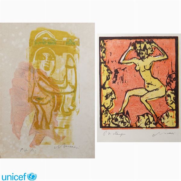 Mino Maccari : Mino Maccari  (Siena 1898 - Roma 1989)  - Asta OPERE PROVENIENTI DA DONAZIONI UNICEF - Colasanti Casa d'Aste