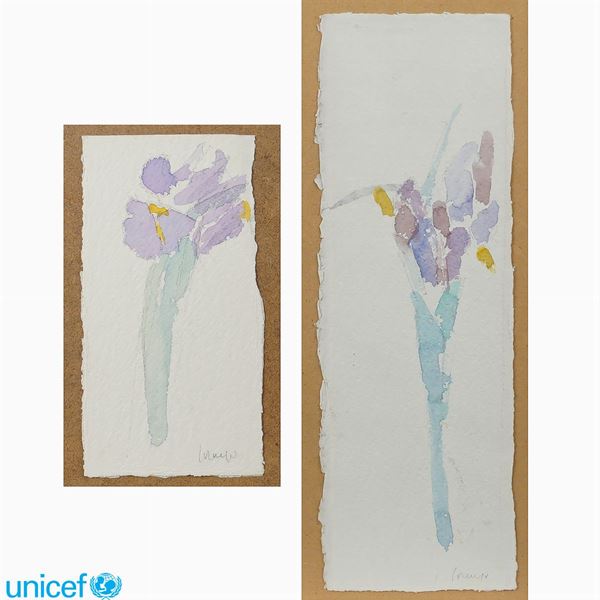 A pair of watercolors