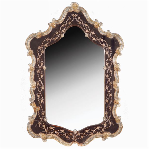 Glass mirror  (Murano, 20th century)  - Auction modern and contamporary art - 20th century decorative arts - Colasanti Casa d'Aste
