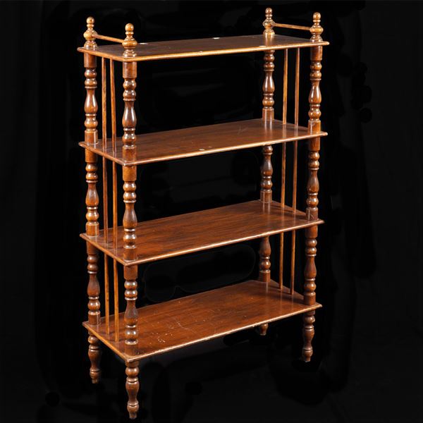 Mobile etagere in pioppo tinto noce