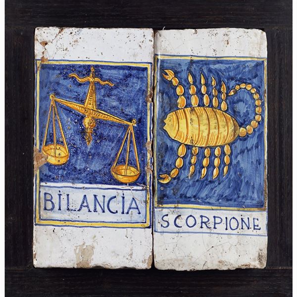 Coppia di placche in ceramica