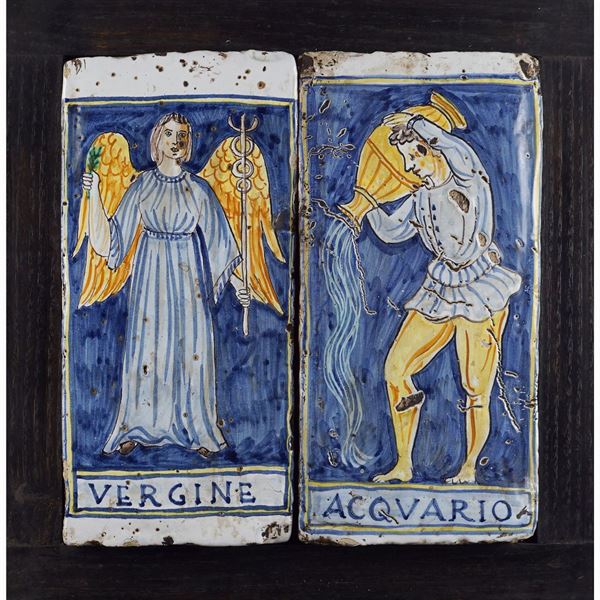 Coppia di placche in ceramica