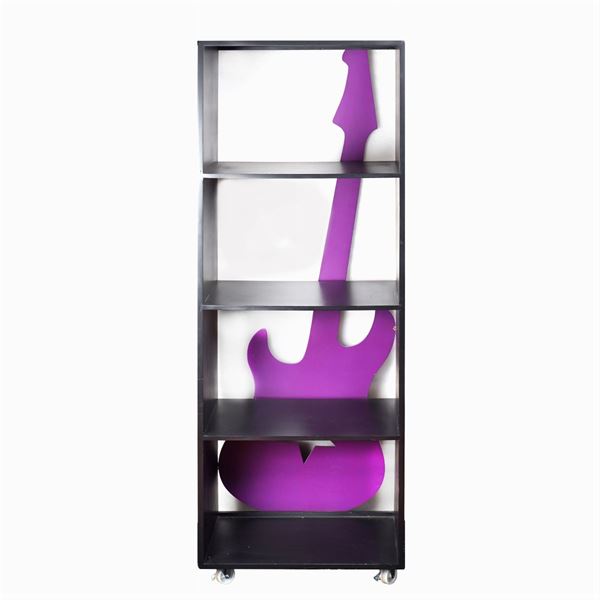 A black laquered wood library