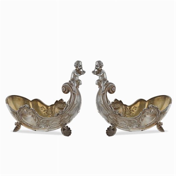 Coppia di salsiere in argento  (20th century)  - Auction FINE SILVER AND TABLEWARE - Colasanti Casa d'Aste