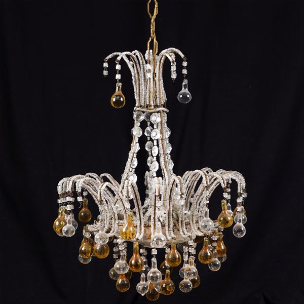 Lampadario a tre luci  (Italia, XX Sec.)  - Asta ARTI DECORATIVE DEL 900  - Colasanti Casa d'Aste