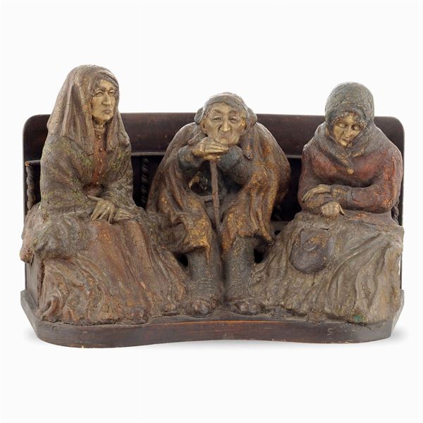 Wood and papier-mache sculpture