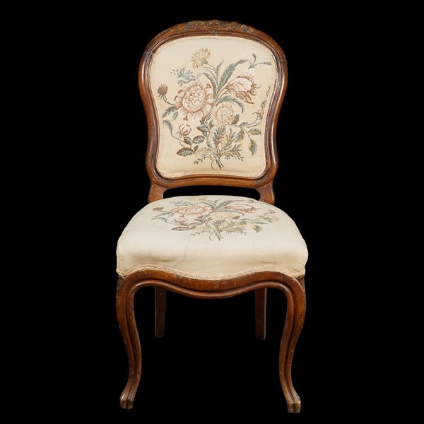 A carved walnut chair