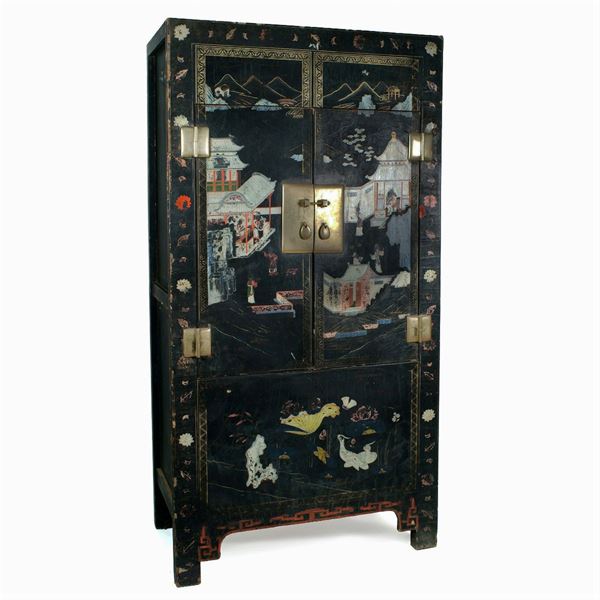 A painted wooden closet