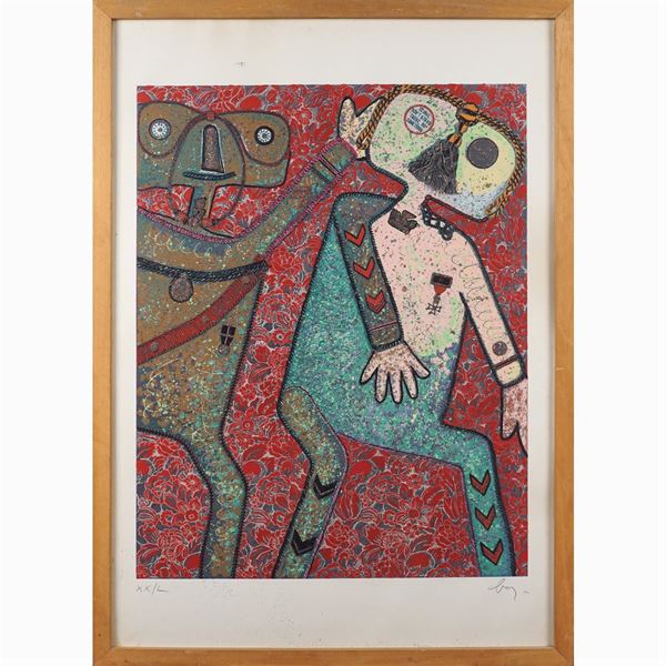 Enrico Baj : Enrico Baj  (Milano 1924 - Vergiate 2003)  - Auction modern and contamporary art - 20th century decorative arts - Colasanti Casa d'Aste
