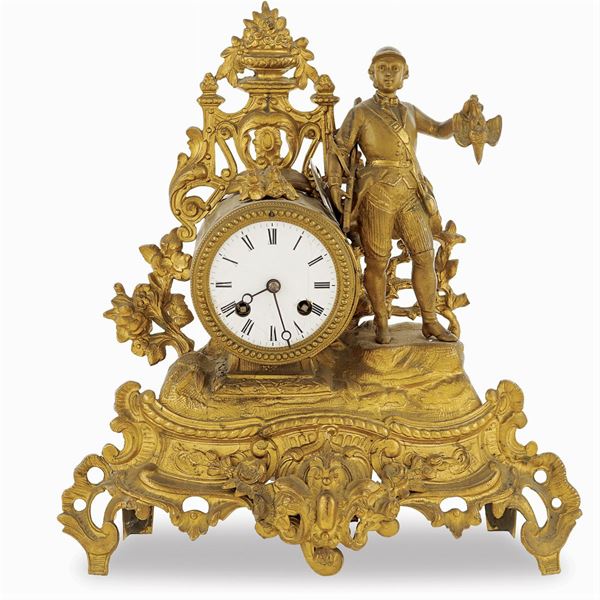 An antimony mantel clock