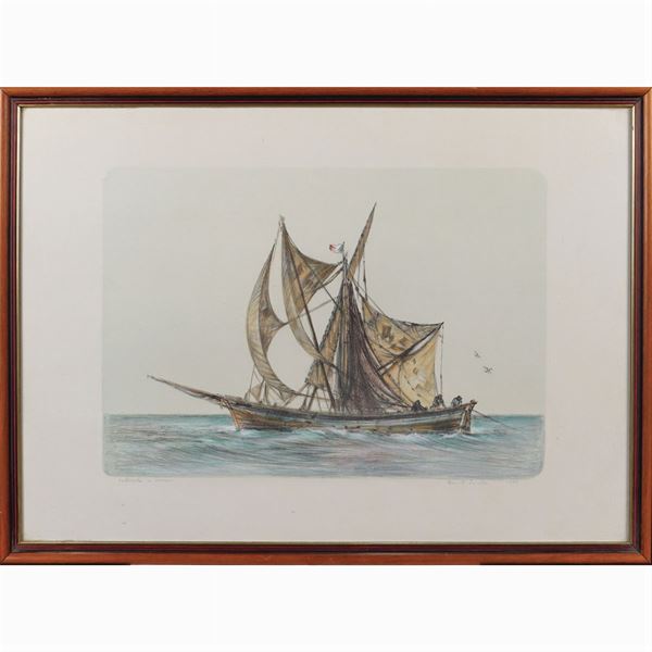 Renato Santini : Renato Santini  (Viareggio 1912 - 1995)  - Auction Online Timed Auction Paintings and Prints - I - Colasanti Casa d'Aste