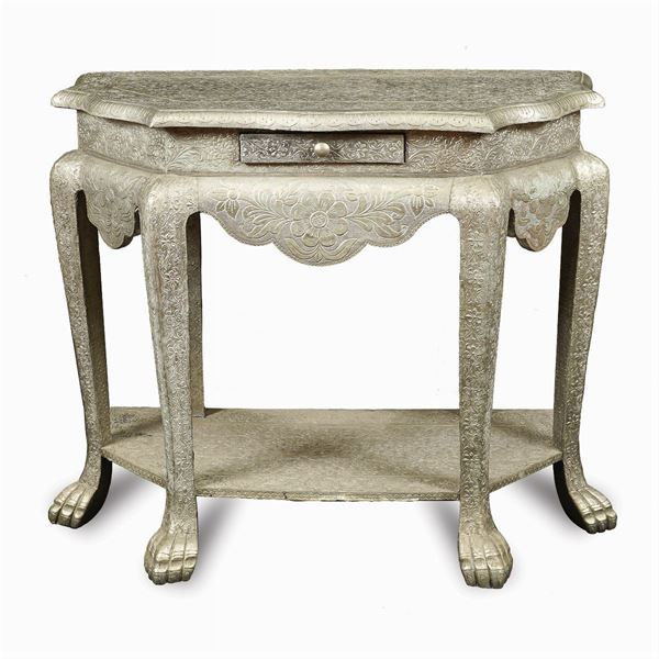 A wooden console