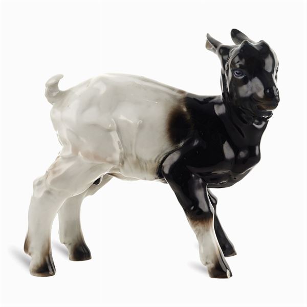 Rosenthal, polychrome porcelain goat