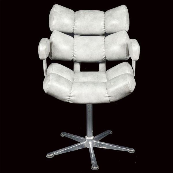 Design armchair covered in leather