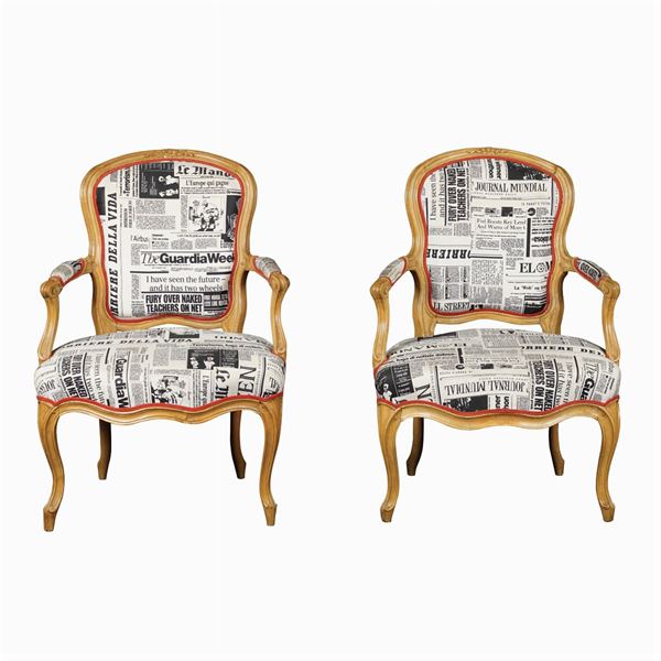 Pair of armchairs in Louis XV style  (France, early 20th century)  - Auction modern and contamporary art - 20th century decorative arts - Colasanti Casa d'Aste