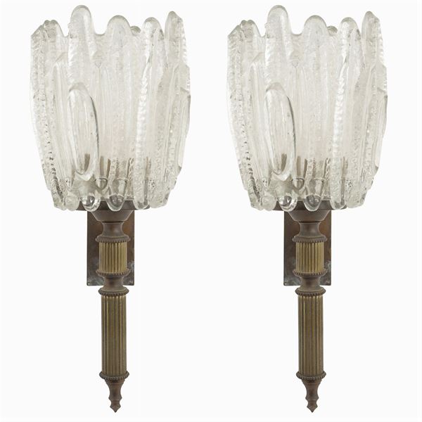 Pair of appliques  (France, 20th century)  - Auction modern and contamporary art - 20th century decorative arts - Colasanti Casa d'Aste