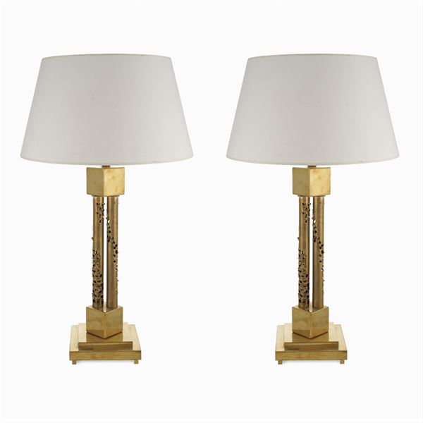 Pair of table lamps  (France, 20th century)  - Auction modern and contamporary art - 20th century decorative arts - Colasanti Casa d'Aste