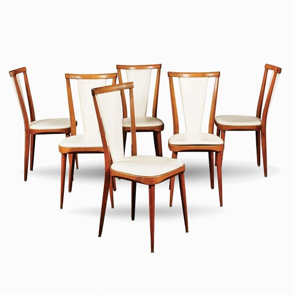 Set of six chairs  (France, 20th century)  - Auction modern and contamporary art - 20th century decorative arts - Colasanti Casa d'Aste