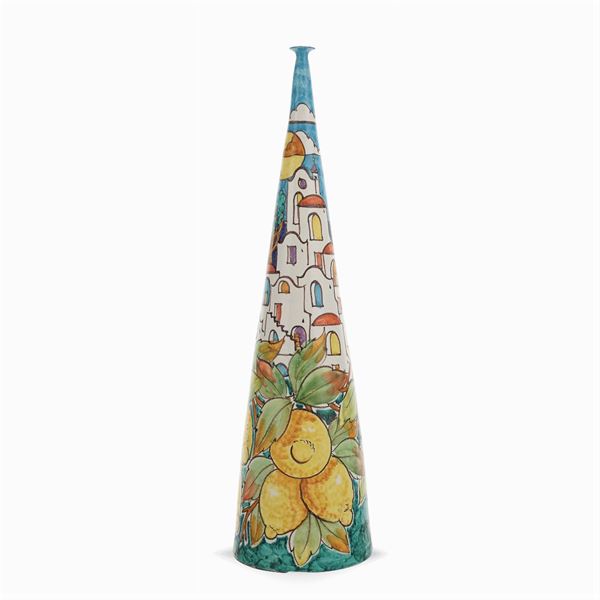 Glazed ceramic vase  (Vietri, 20th century)  - Auction modern and contamporary art - 20th century decorative arts - Colasanti Casa d'Aste
