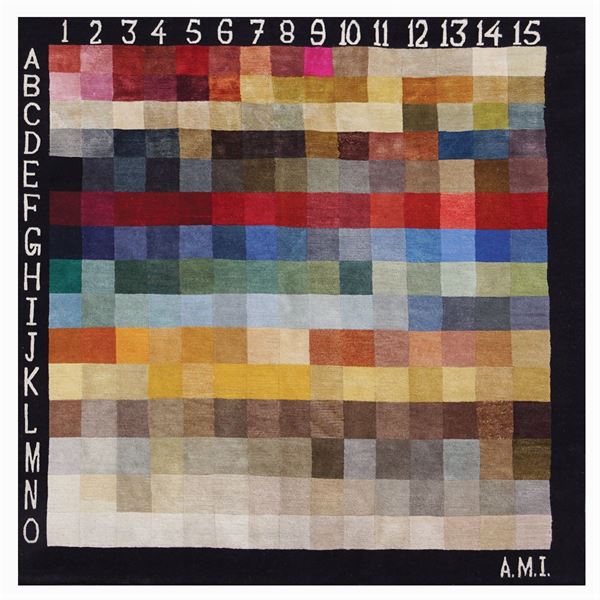 Hand knotted decorative woolen carpet  (Nepal, 20th century)  - Auction modern and contamporary art - 20th century decorative arts - Colasanti Casa d'Aste