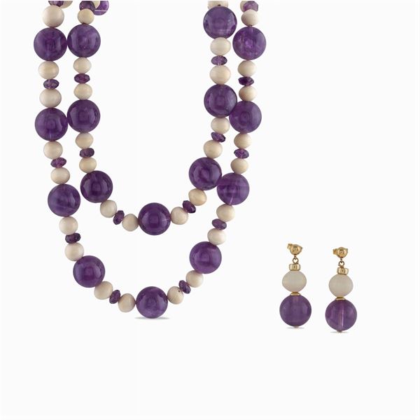 Parure in ametista avorio e oro giallo 18kt
