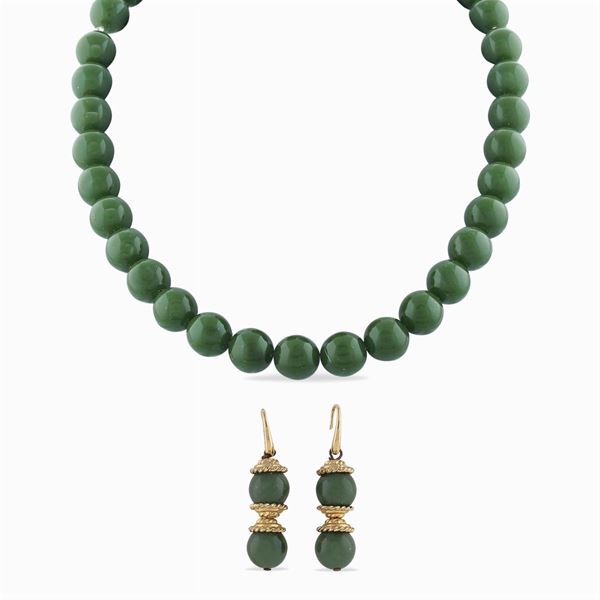 Parure in giada e oro giallo 18kt