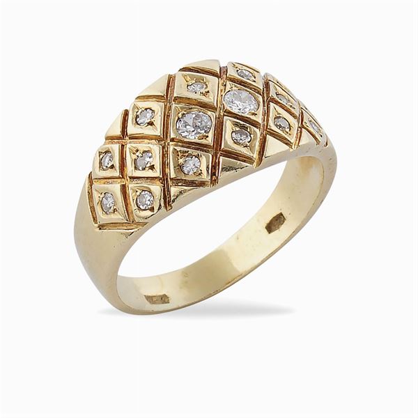 Anello a fascia in oro giallo 18kt