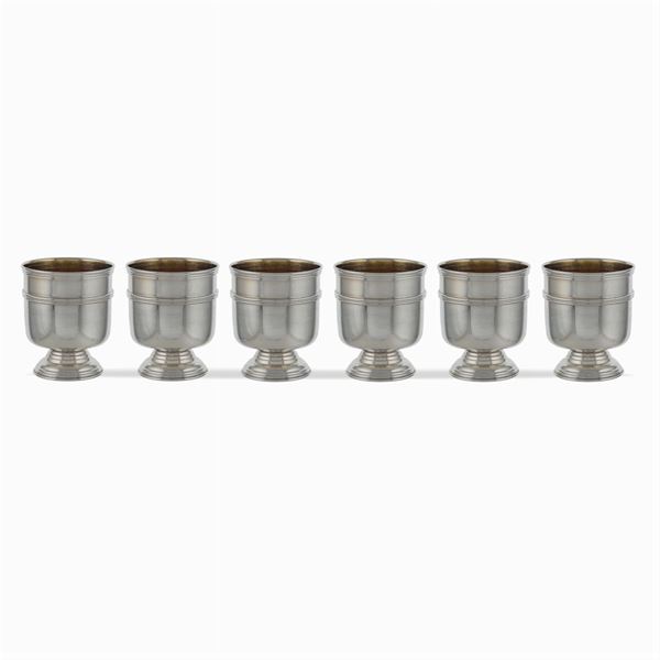 Eighteen silver glasses