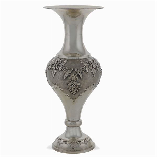 Silver flower vase