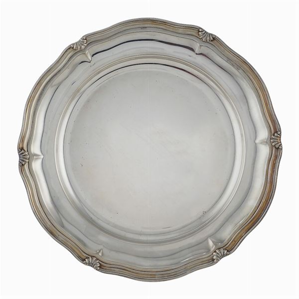 Circular silver tray