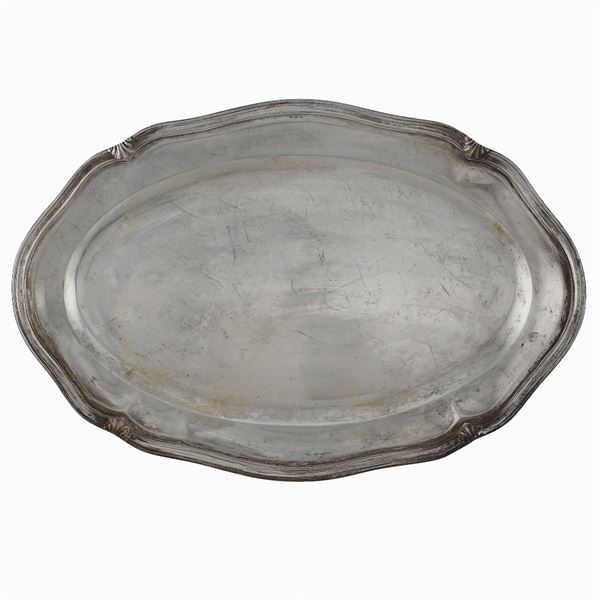 Oval silver tray  (Italy, 20th century)  - Auction FINE SILVER AND TABLEWARE - Colasanti Casa d'Aste