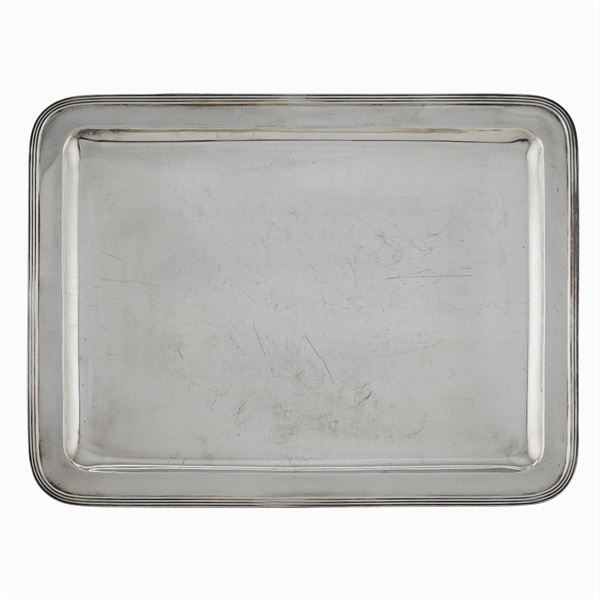 Rectangular silver tray  (Italy, 20th century)  - Auction FINE SILVER AND TABLEWARE - Colasanti Casa d'Aste