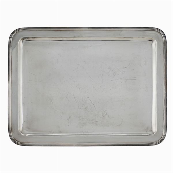 Rectangular silver tray