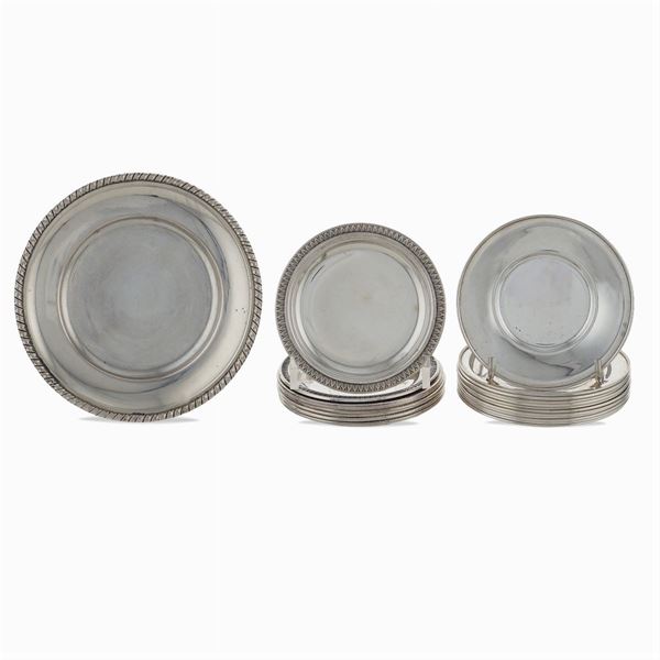Group of 22 silver glass coasters  (Italy, 20th century)  - Auction FINE SILVER AND TABLEWARE - Colasanti Casa d'Aste