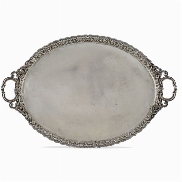Silver ottoman tray
