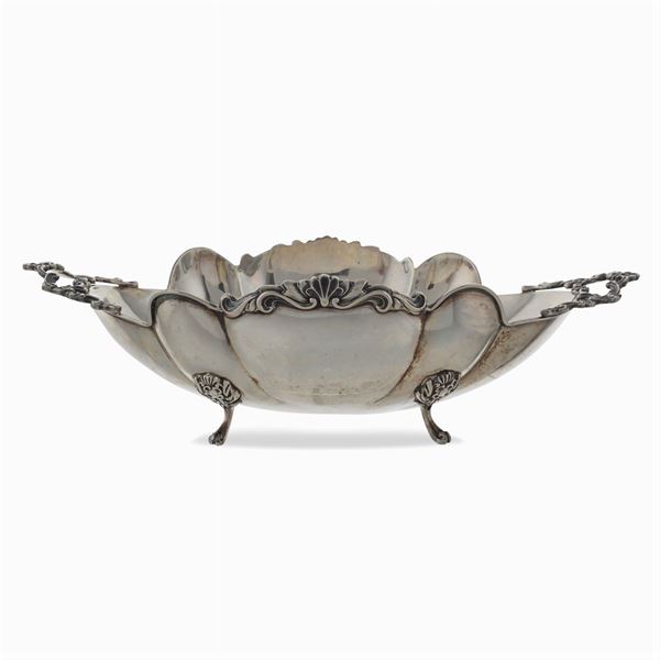 Two handled silver basket