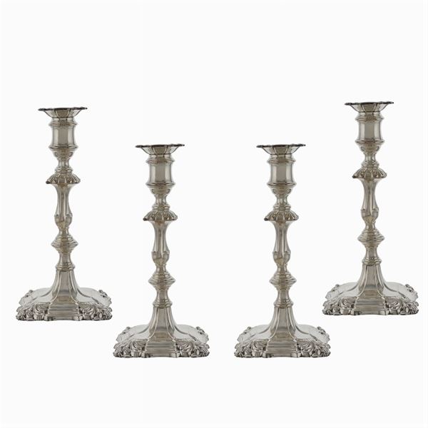 Four silver plated metal chandeliers  (20th century)  - Auction FINE SILVER AND TABLEWARE - Colasanti Casa d'Aste