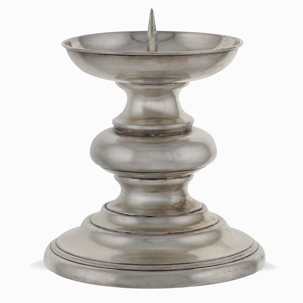 Silver candle holder