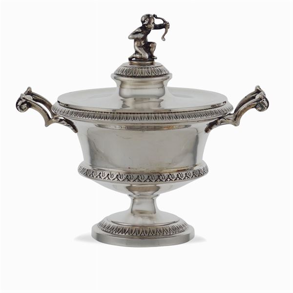 Silver sugar bowl