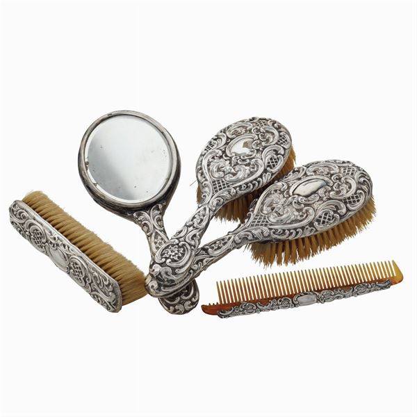 Silver dressing table service