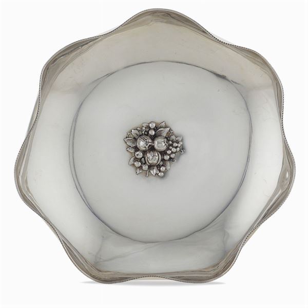Large silver plated metal centerpiece