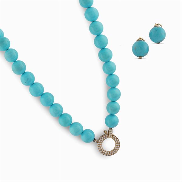 Parure di turchesi e oro giallo 18kt