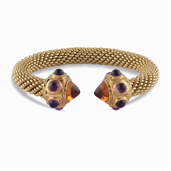 Bracciale a manetta in oro giallo 18kt